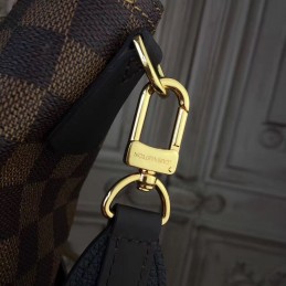 Replica Louis Vuitton Brown Damier Ebene Black Panel Jersey Bag