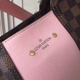 Replica Louis Vuitton Brown Damier Ebene Pink Panel Jersey Bag