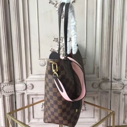 Replica Louis Vuitton Brown Damier Ebene Pink Panel Jersey Bag