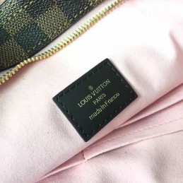 Replica Louis Vuitton Brown Damier Ebene Pink Panel Jersey Bag