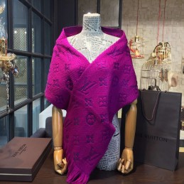 Replica Louis Vuitton Fuchsia Monogram Logomania Scarf