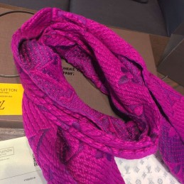 Replica Louis Vuitton Fuchsia Monogram Logomania Scarf