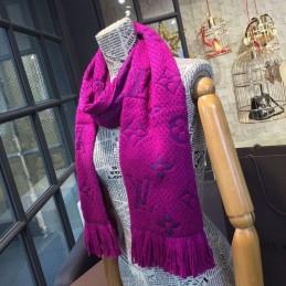 Replica Louis Vuitton Fuchsia Monogram Logomania Scarf