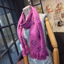 Replica Louis Vuitton Purple Monogram Logomania Scarf
