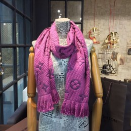 Replica Louis Vuitton Purple Monogram Logomania Scarf