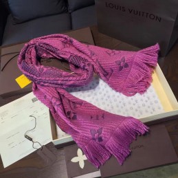 Replica Louis Vuitton Purple Monogram Logomania Scarf