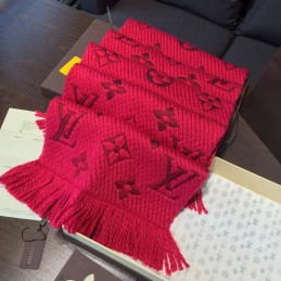 Replica Louis Vuitton Red Monogram Logomania Scarf