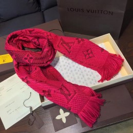 Replica Louis Vuitton Red Monogram Logomania Scarf