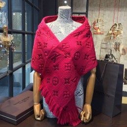 Replica Louis Vuitton Red Monogram Logomania Scarf