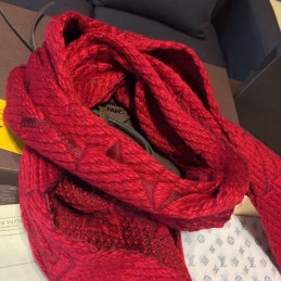 Replica Louis Vuitton Red Monogram Logomania Scarf