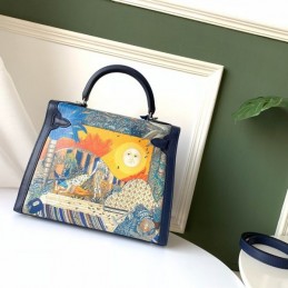 Replica Hermes Multicolor Print Kelly 28 Bag