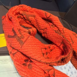 Replica Louis Vuitton Orange Monogram Logomania Scarf