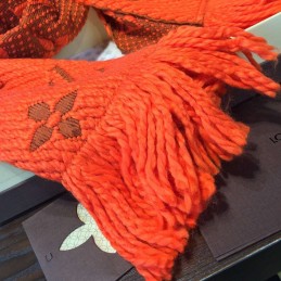 Replica Louis Vuitton Orange Monogram Logomania Scarf