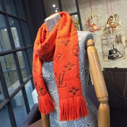 Replica Louis Vuitton Orange Monogram Logomania Scarf