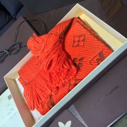 Replica Louis Vuitton Orange Monogram Logomania Scarf