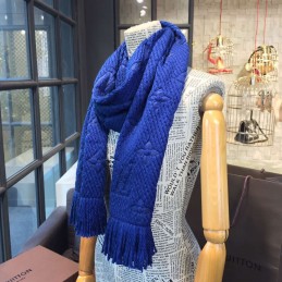 Replica Louis Vuitton Royal Blue Monogram Logomania Scarf