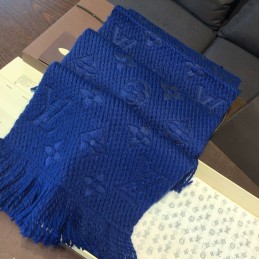 Replica Louis Vuitton Royal Blue Monogram Logomania Scarf