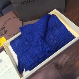 Replica Louis Vuitton Royal Blue Monogram Logomania Scarf