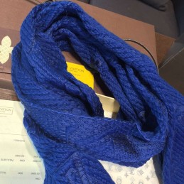 Replica Louis Vuitton Royal Blue Monogram Logomania Scarf