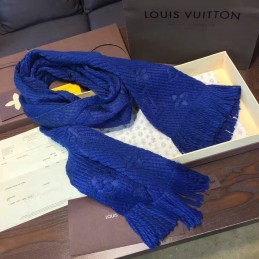 Replica Louis Vuitton Royal Blue Monogram Logomania Scarf