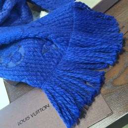 Replica Louis Vuitton Royal Blue Monogram Logomania Scarf