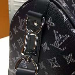 Replica Louis Vuitton Black Monogram Eclipse Lion Keepall Bandouliere 45