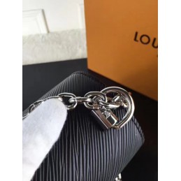 Replica Louis Vuitton Black Textured Twist MM