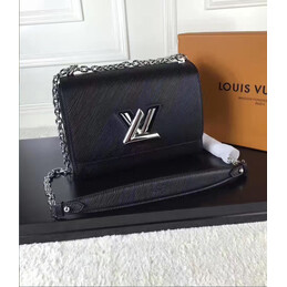 Replica Louis Vuitton Black Textured Twist MM