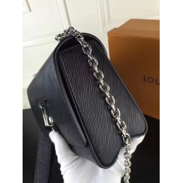 Replica Louis Vuitton Black Textured Twist MM