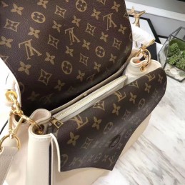 Replica Louis Vuitton Brown Monogram Beige Trim Double V Bag