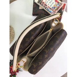 Replica Louis Vuitton Brown Monogram Beige Trim Double V Bag
