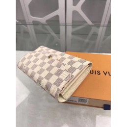 Replica Louis Vuitton White Damier Azur Sarah Wallet