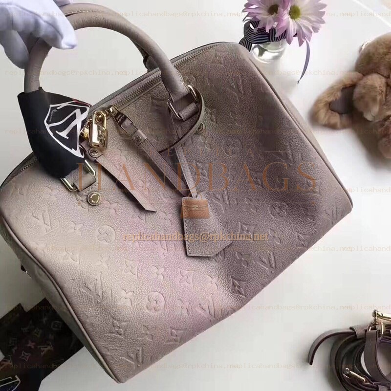 Replica Louis Vuitton Taupe Embossed Monogram Speedy 30
