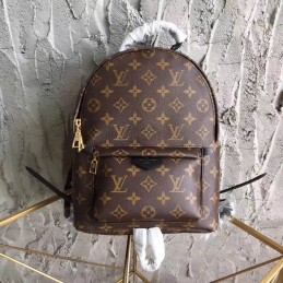Replica Louis Vuitton Brown Monogram Black Trim Palm Springs Backpack PM