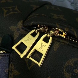 Replica Louis Vuitton Brown Monogram Black Trim Palm Springs Backpack PM