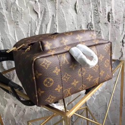 Replica Louis Vuitton Brown Monogram Black Trim Palm Springs Backpack PM