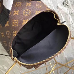 Replica Louis Vuitton Brown Monogram Black Trim Palm Springs Backpack PM