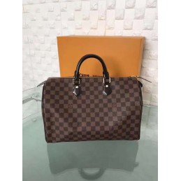 Replica Louis Vuitton Brown Damier Ebene Speedy 35