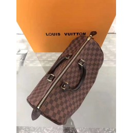 Replica Louis Vuitton Brown Damier Ebene Speedy 35