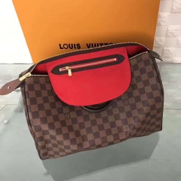 Replica Louis Vuitton Brown Damier Ebene Speedy 35