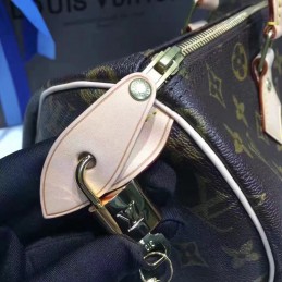 Replica Louis Vuitton Brown Monogram Beige Trim Speedy 30 - Style 2