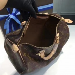 Replica Louis Vuitton Brown Monogram Beige Trim Speedy 30 - Style 2
