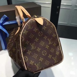 Replica Louis Vuitton Brown Monogram Beige Trim Speedy 30 - Style 2