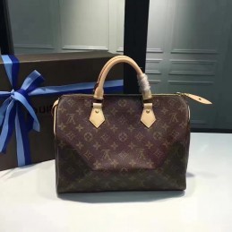 Replica Louis Vuitton Brown Monogram Beige Trim Speedy 30 - Style 2