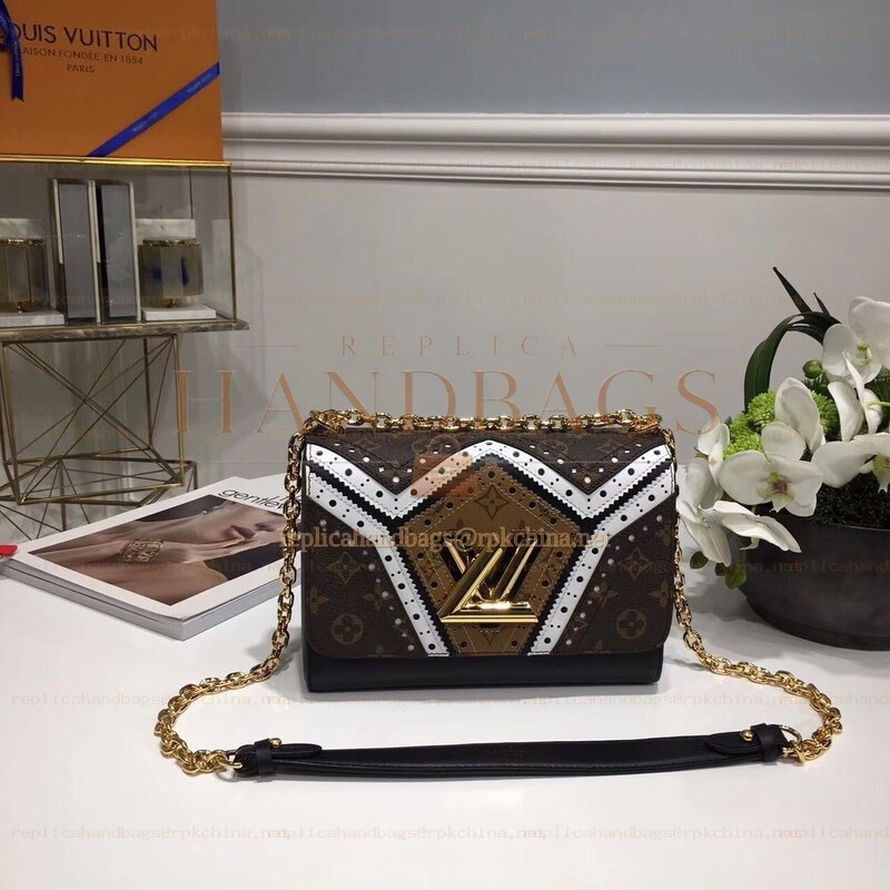 Replica Louis Vuitton Black White Graphic Twist MM