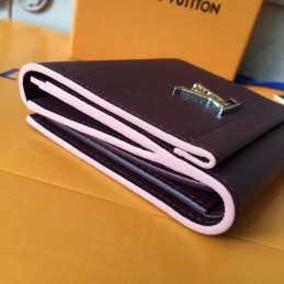 Replica Louis Vuitton Burgundy LV Logo Compact Wallet