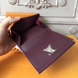 Replica Louis Vuitton Burgundy LV Logo Compact Wallet