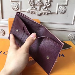 Replica Louis Vuitton Burgundy LV Logo Compact Wallet