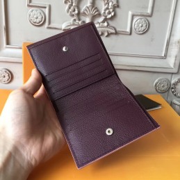 Replica Louis Vuitton Burgundy LV Logo Compact Wallet