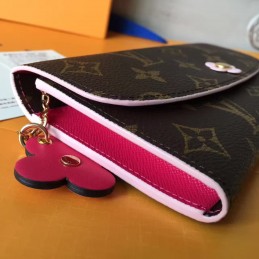 Replica Louis Vuitton Brown Monogram Flower Clasp Emilie Wallet